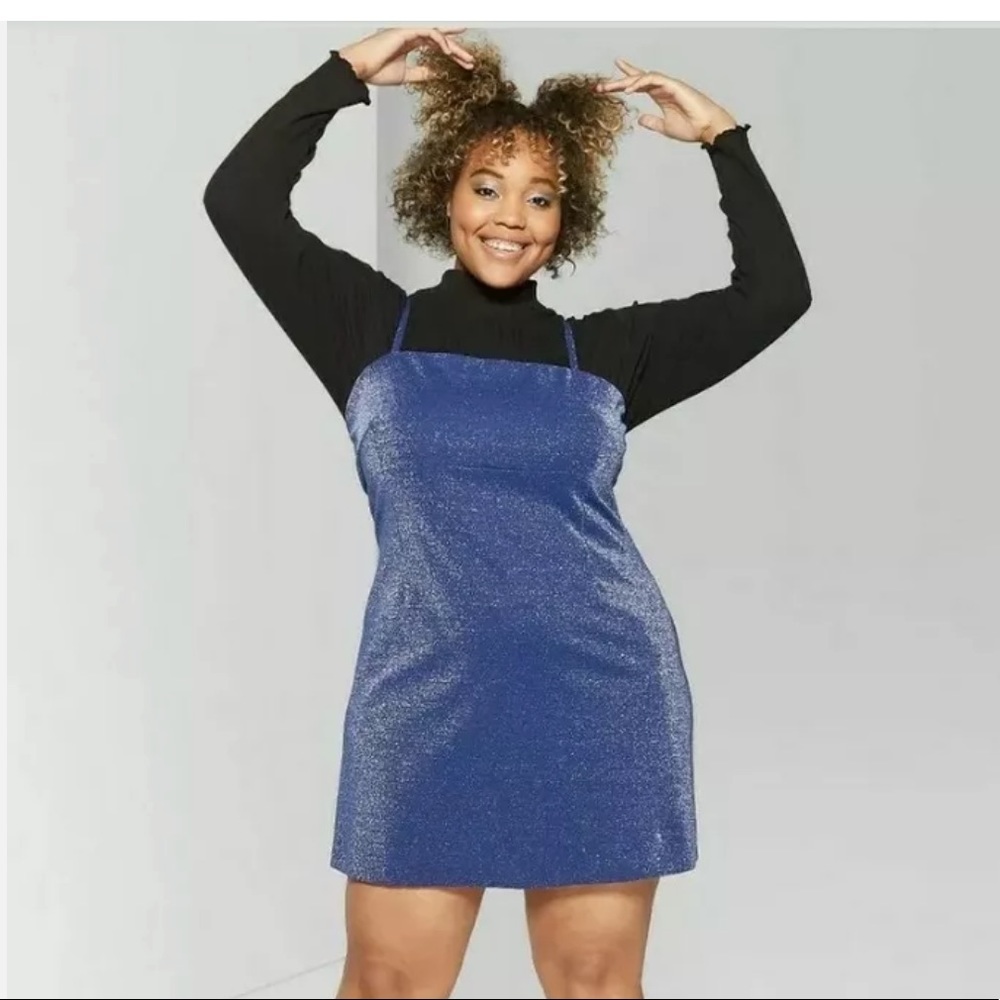 Sparkly blue slip dress